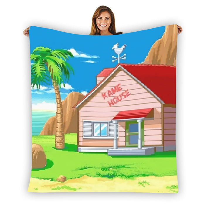 Dragon Ball Master Roshi's Kame House Cartoon Style Blanket