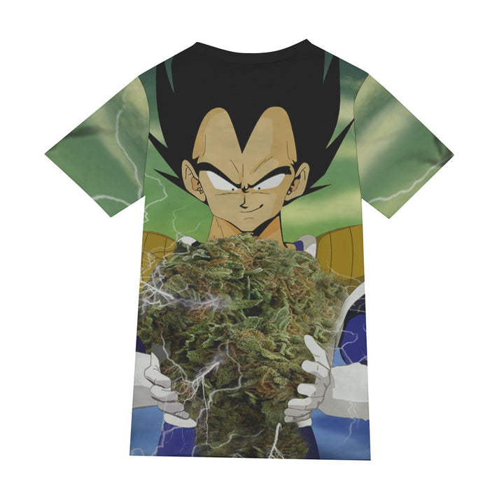 Vegeta Smokes Weed Large Marijuana Nug T-Shirt