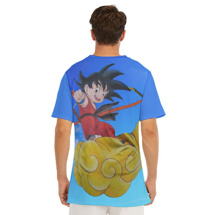 Dragon Ball Cute Goku Kid Ride Cloud Nimbus Simple Design T-shirt