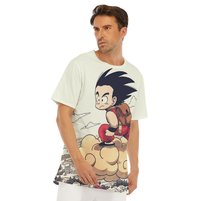 Flying Cute Kid Goku Cloud Nimbus Vintage Beige Adult T- Shirt