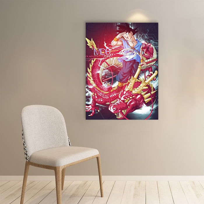 Dragon Ball Red Shenron and Goku Poster