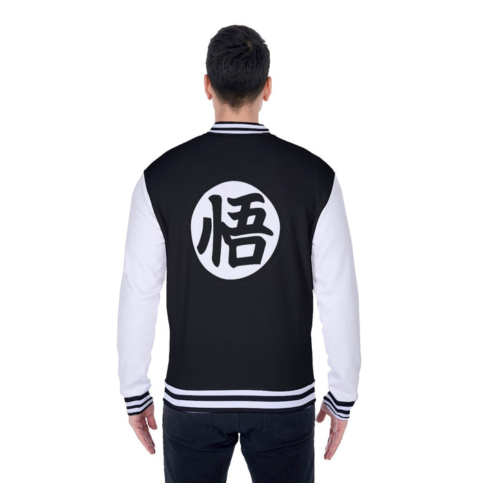 Dragon Ball Goku Mandarin Collar Black Bomber Baseball Varsity Jacket