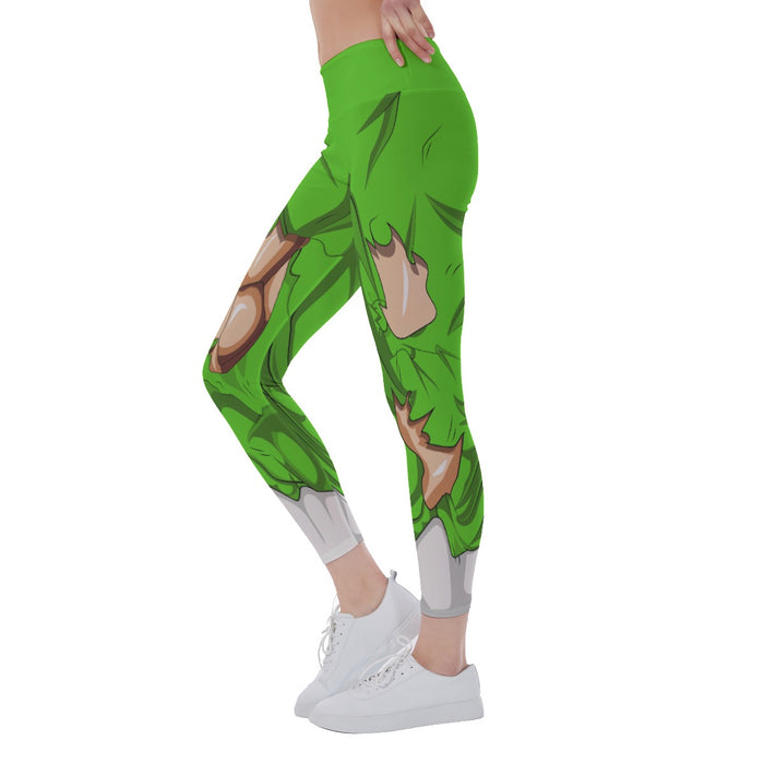 Dragon Ball Super Green Ripped Warrior Yoga Leggings