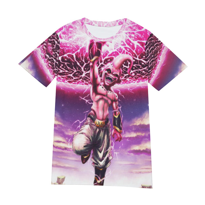 DBZ Kid Buu Super Villain Giant Ki Blast Realistic Design T-Shirt