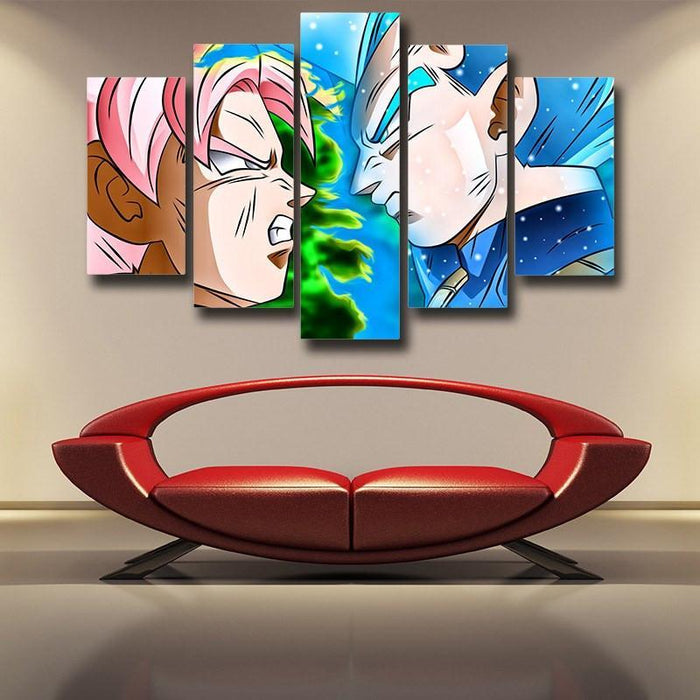 Dragon Ball Super  SSGSS Vegeta Vs Goku Black Super Saiyan Rose Canvas