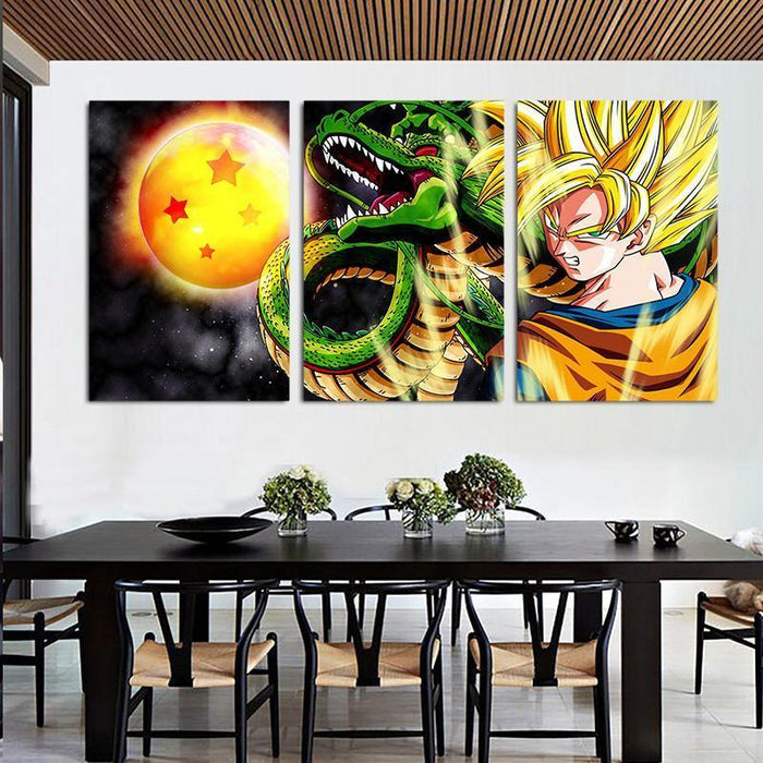 Dragon Ball Z Canvas  Shenron x SSJ1 Goku