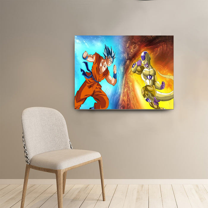 Golden Frieza vs Super Saiyan Blue Goku Art Poster