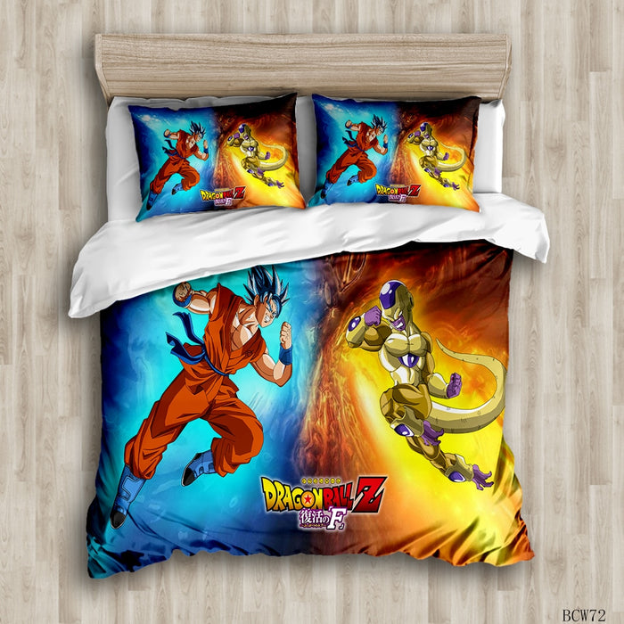 Golden Frieza vs Super Saiyan Blue Goku Bed Set