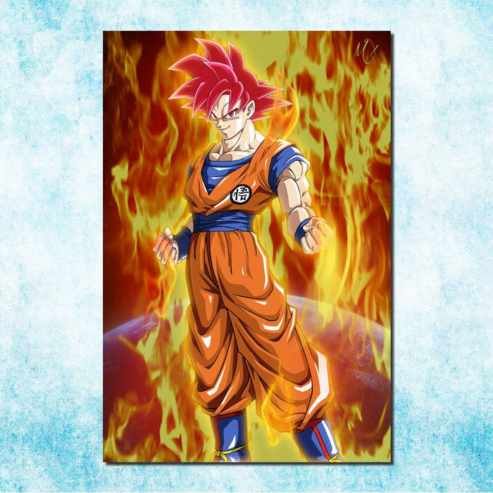 Dragon Ball Super Goku Super Saiyan God Painting