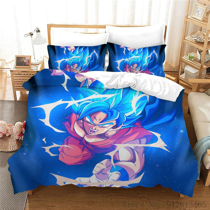 Super Saiyan Blue Goku Dragon Ball Z Bed Set Collection 3