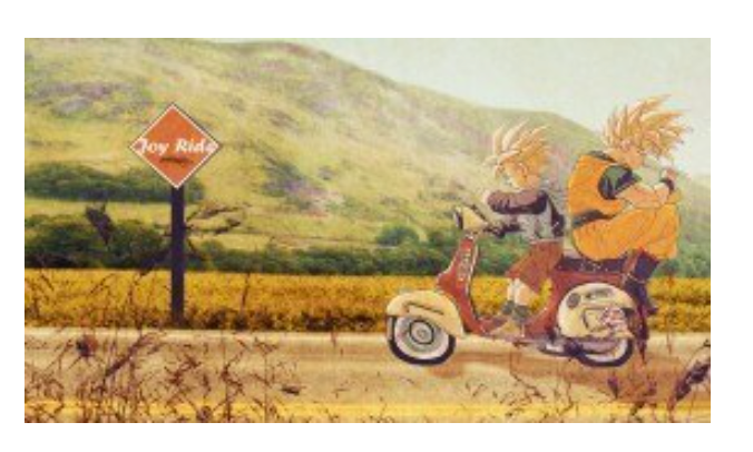 Dragon Ball Z  Goku And Gohan Joy Ride Countryside Canvas