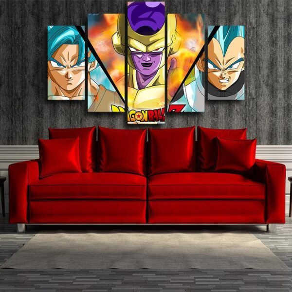 Dragon Ball Super Canvas  SSGSS Goku x Golden Frieza x SSGSS Vegeta - Image 2